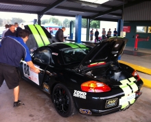 The Boxster in scrutineering at Oulton, Aug 2013