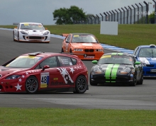 In traffic at the Melbourne loop hairpin, Britcar, Donington GP, 10/12 May 2014
