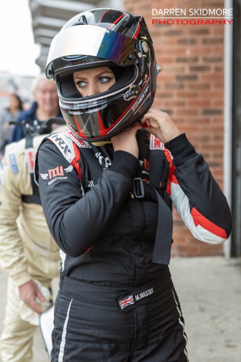 Michelle getting ready in the pitlane